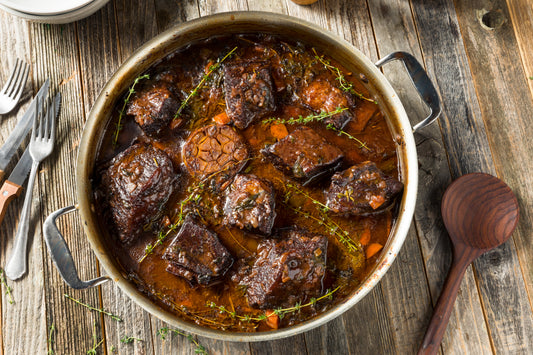 Boneless Shortrib with Red Wine and Root Vegetables